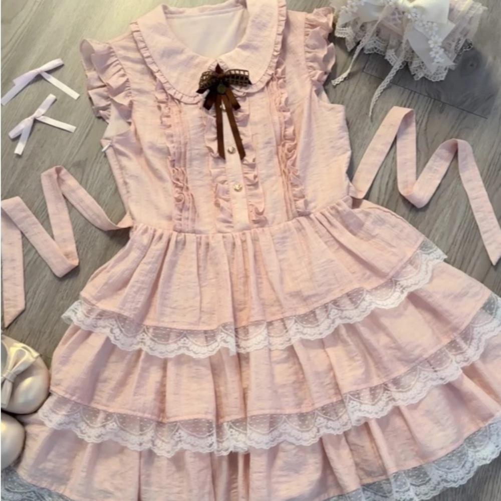 Adorable Pink Lace Kids Dress